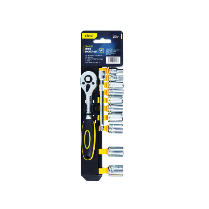 Drive 12-Piece Socket Set 1/4" EDL0012T DELI+