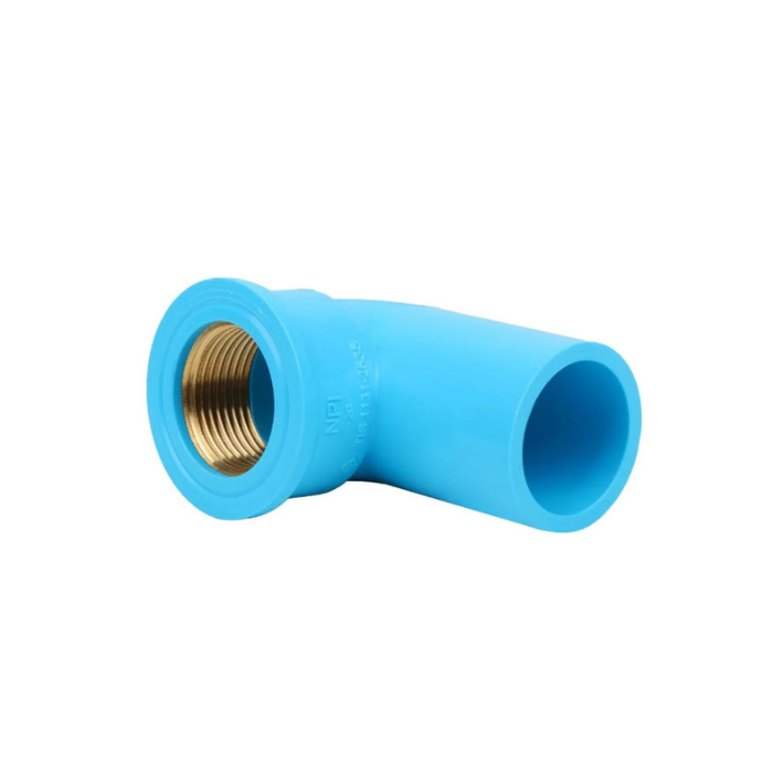 Blue 90-Degree Elbow with Brass Female Thread – Thick Wall 3/4"