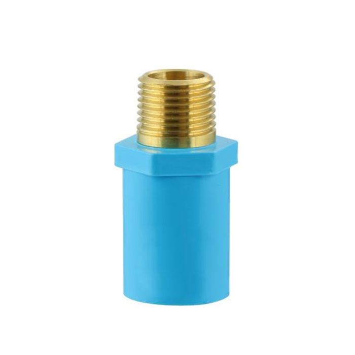 PVC Thick-Wall Brass Male Threaded Straight Connector 3/4” , Chang Brand