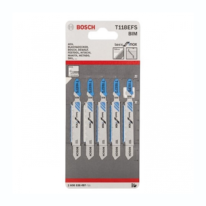 Jigsaw Blade for Stainless Steel 1-4 mm T118EFS BOSCH